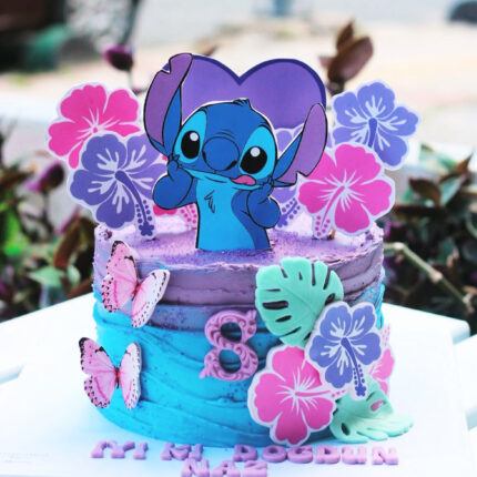 Stitch'in Tropik Bahçesi Doğum Günü Pastası